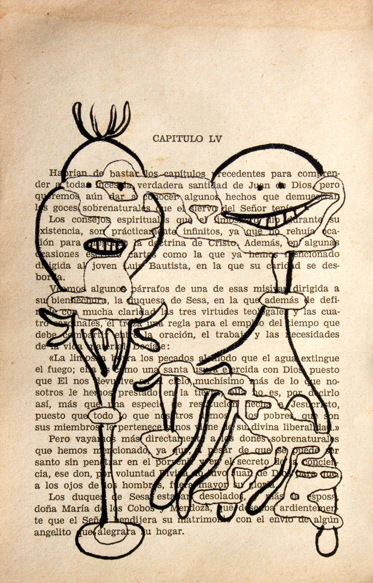 Capítulo LV, 18,8 x 12 cm, ink on separate book page, 2015