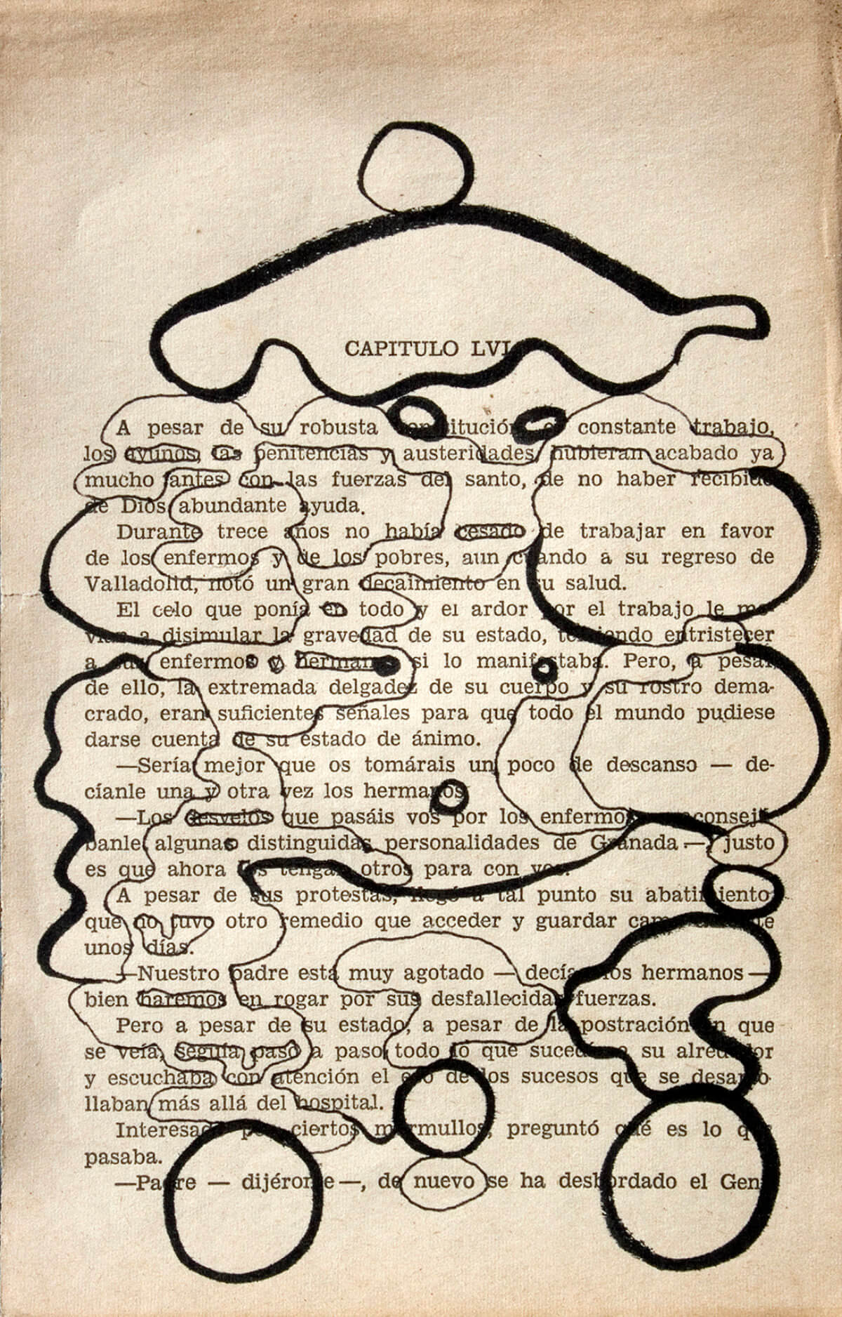 Capítulo LV1, 18,8 x 12 cm, ink on separate book page, 2015
