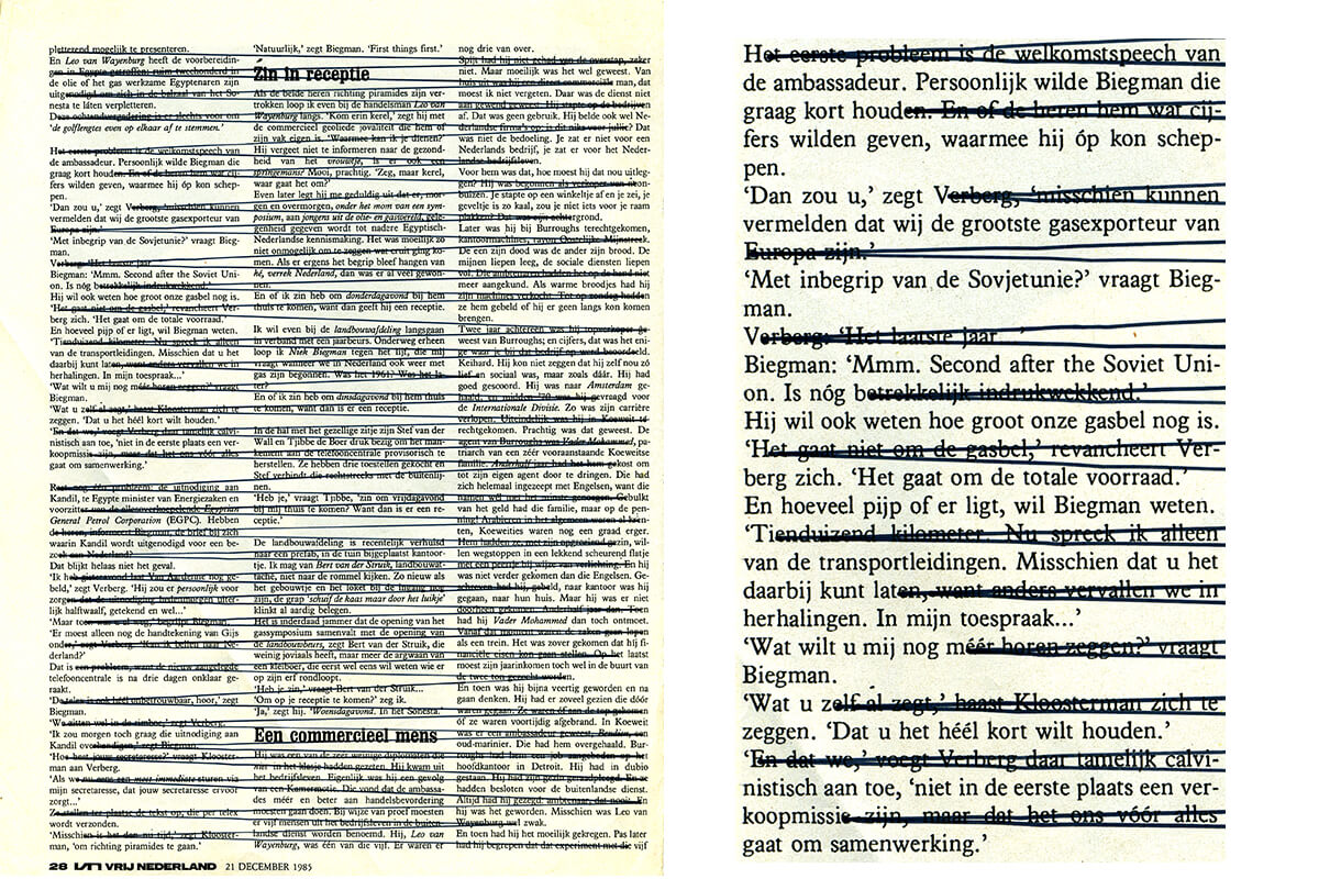 Pletterend (with detail), 27.6 x 20.4 cm, ink on newspaper, 1985