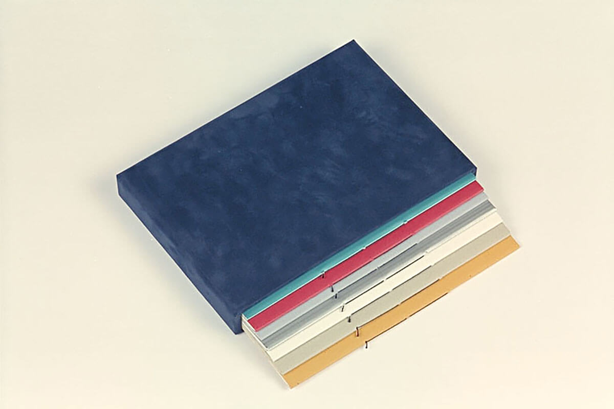 Cassette with 7 booklets of 7 artists, Stadscollectie Den Haag, 1996.<br>Edition of 250 copies numbered and signed by the artists.