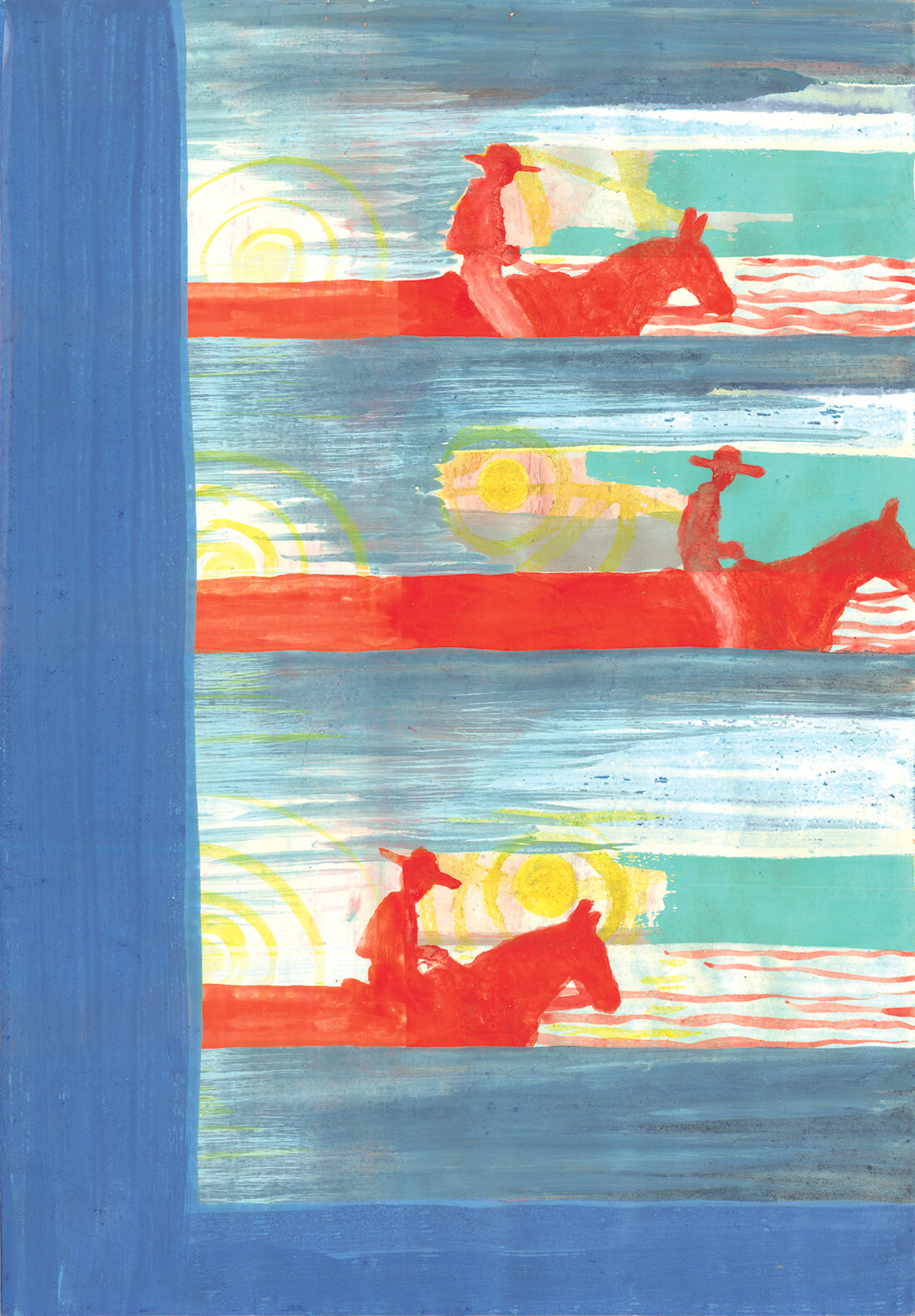 untitled (western), 55 x 38 cm, egg tempera on paper, 2000