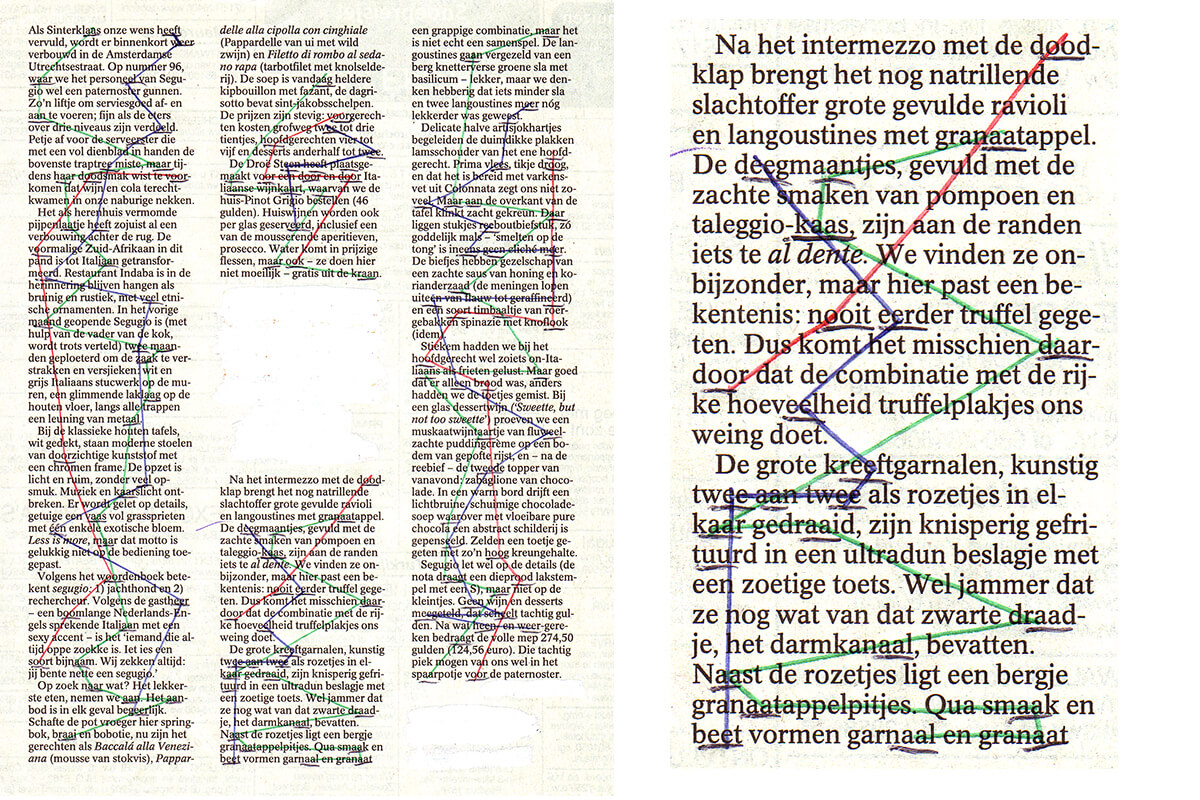 Als Sinterklaas (with detail), 22 x 18 cm, ink on newspaper, 2001