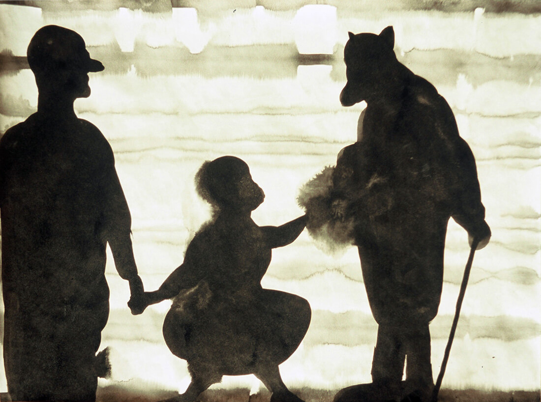 untitled (Man, monkey and dog man), 38 x 52 cm, ink on paper, 2004