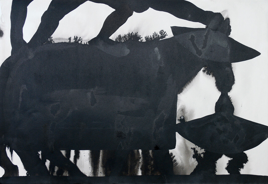 untitled (horse hat), 38,5 x 55 cm, ink on paper, 2005