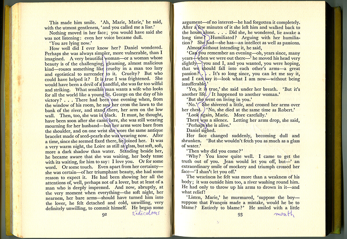 The Hidden River, page 92+93 of 249 pages, 19 x 26.5 cm, ink on book, 2006