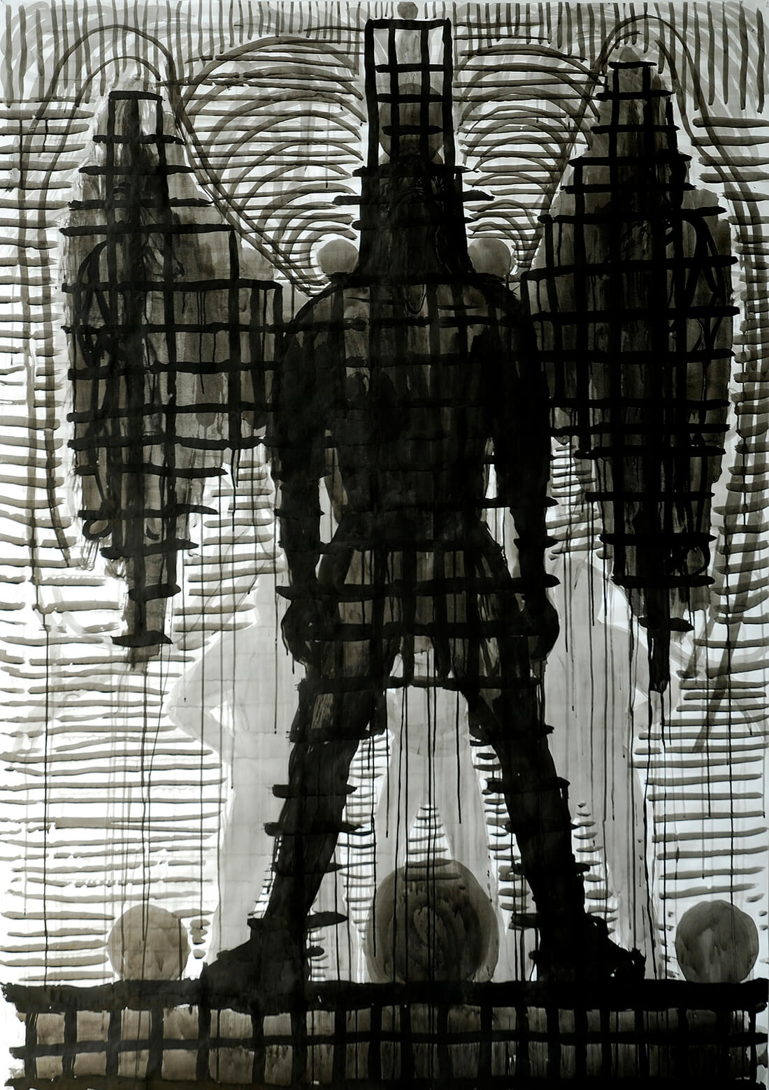 untitled (black angel), 210 x 130 cm, ink on paper, 2007