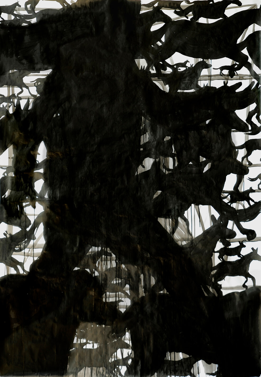 untitled (forest fire), 210 x 130 cm, ink on paper, 2007