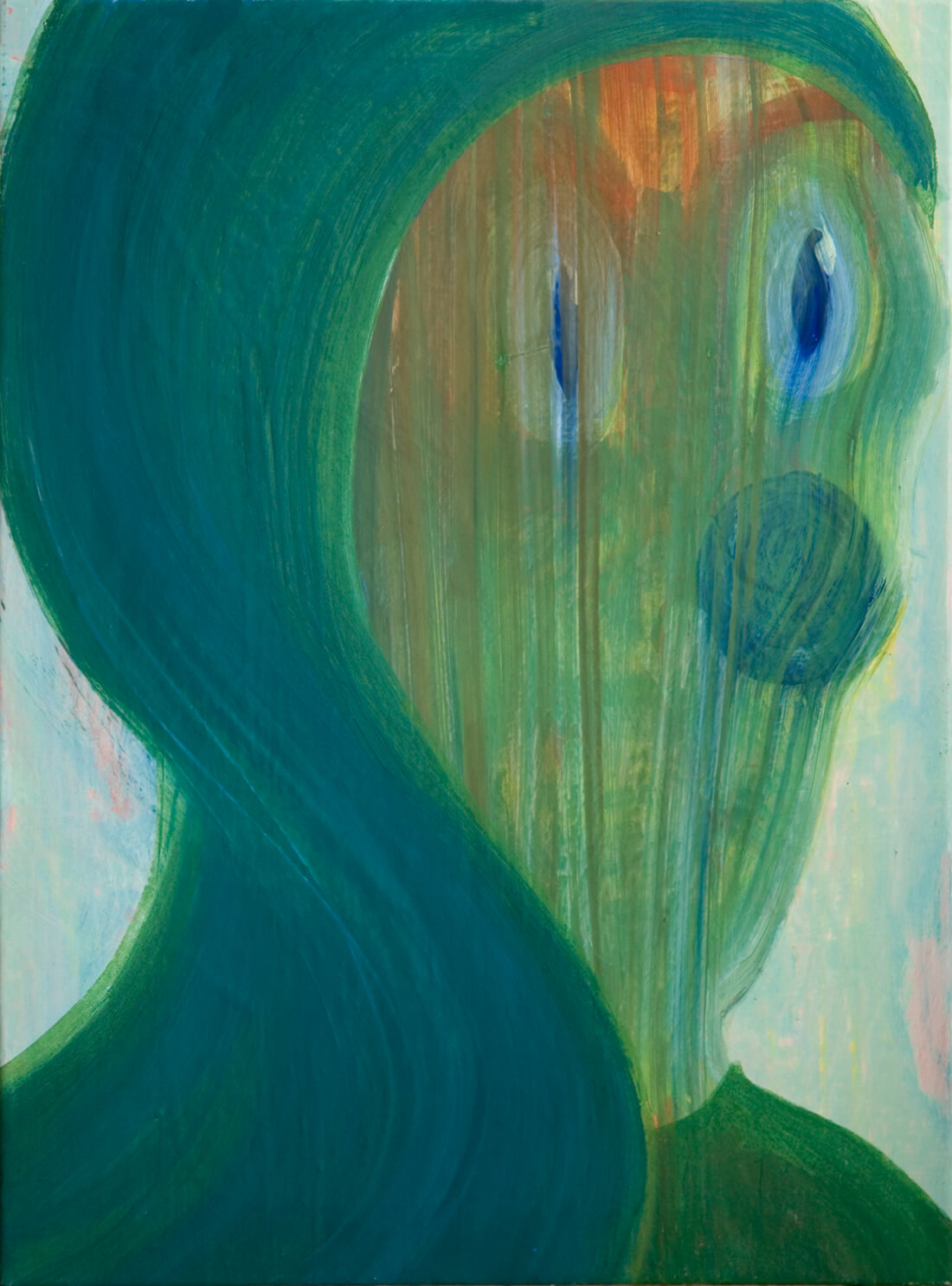 untitled (veil head), 73 x 54 cm, egg tempera on canvas, 2009