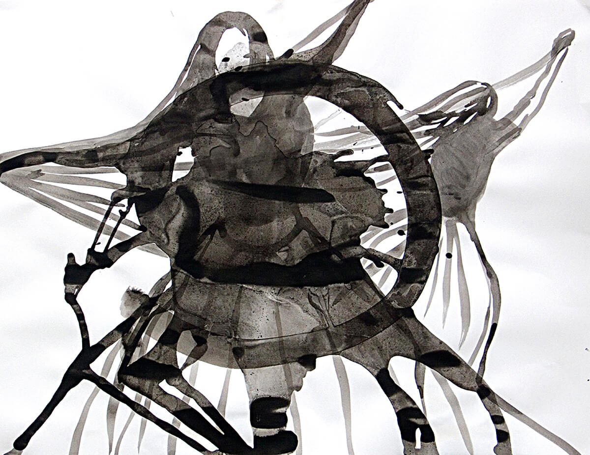 untitled (girls web), 50 x 65 cm, ink on paper, 2011