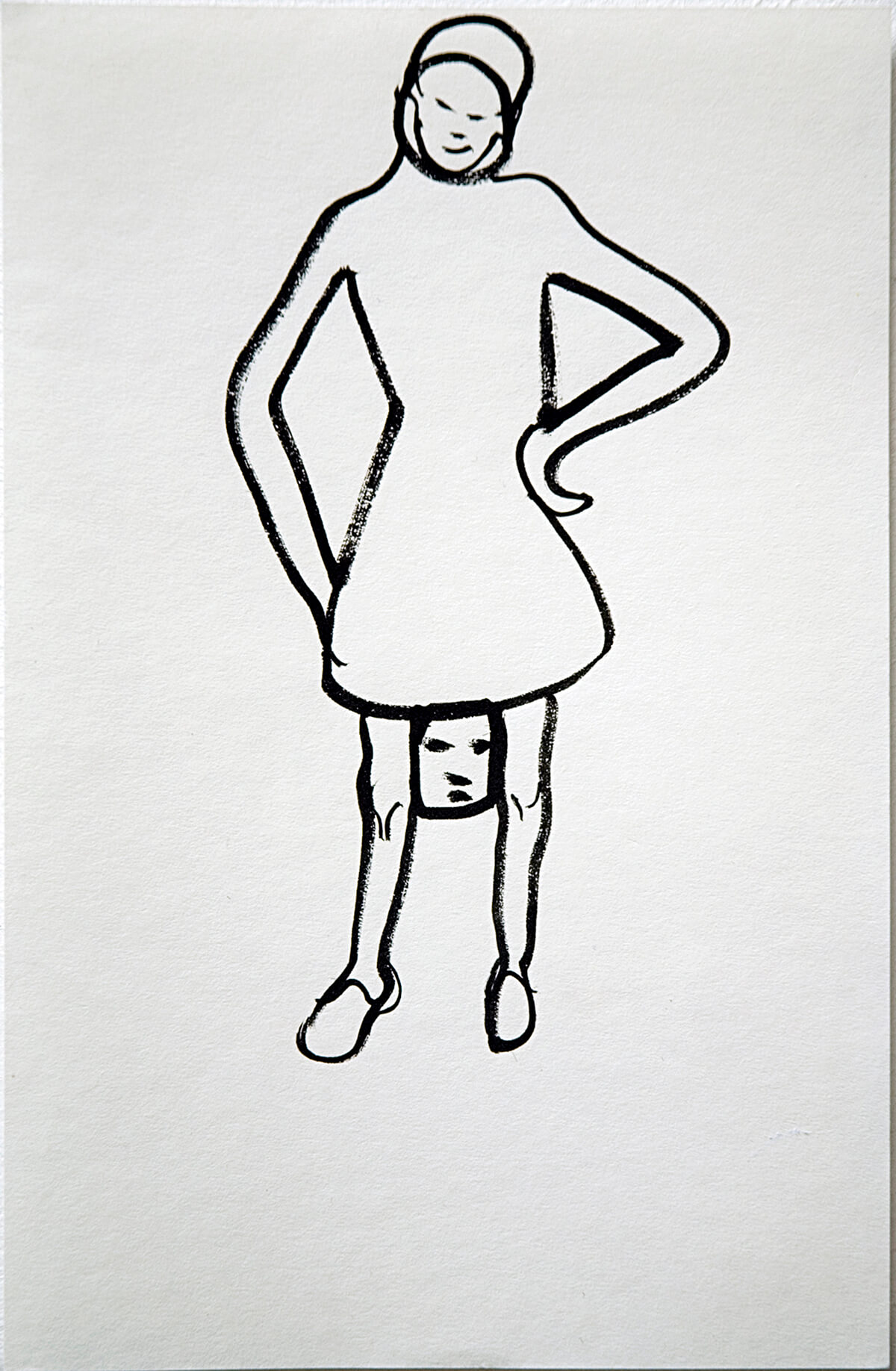 untitled (head between knees), 23 x 15 cm, ink on paper, 2011