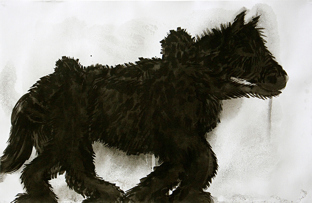 untitled (hedge-horse men), 32.5 x 50.5 cm, ink on paper, 2011