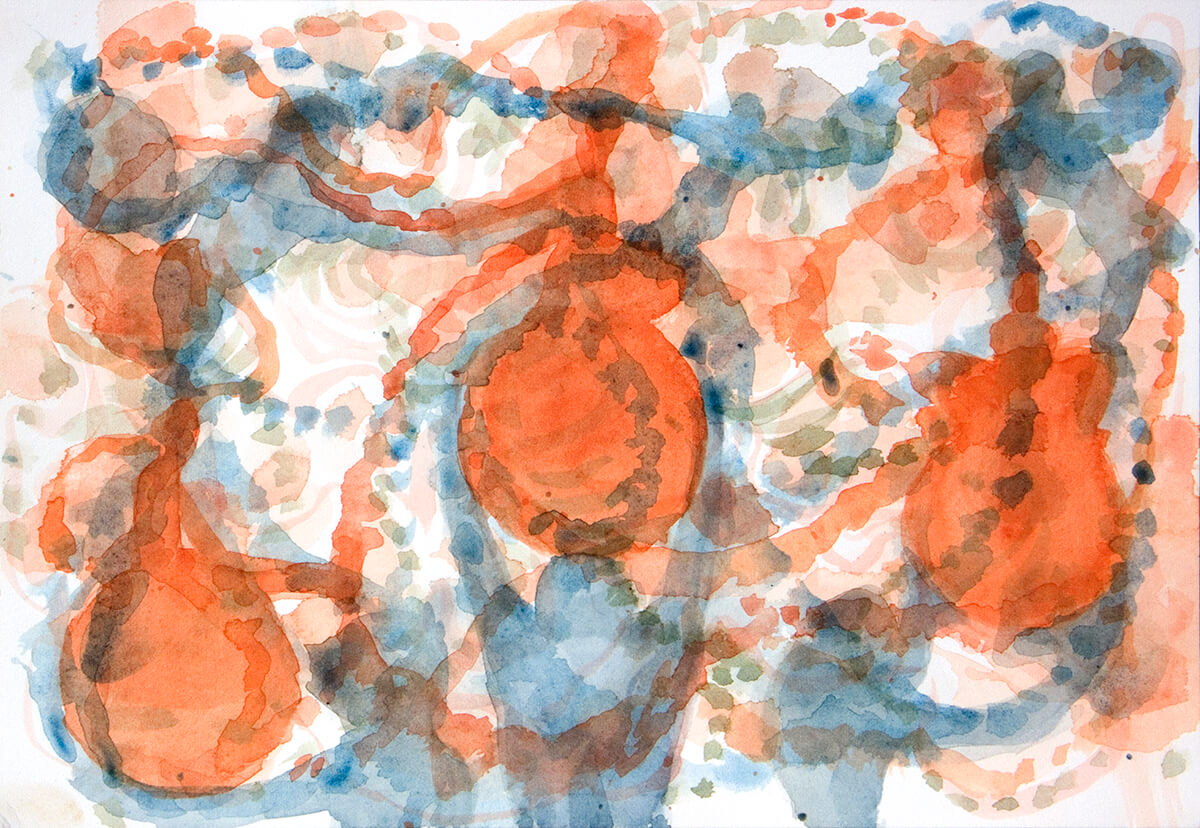 untitled (rojo azul, Tossal), 18 x 26,5 cm, watercolour, 2012