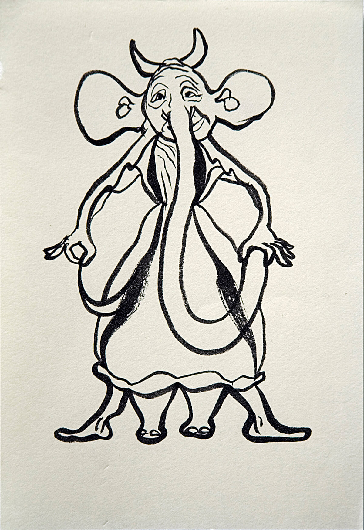 untitled (elephant god), 16 x 11 cm, ink on paper, 2012