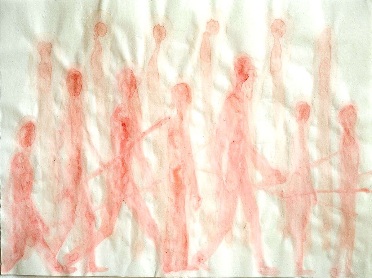 untitled (red spears), 35 x 46 cm, watercolour, 2012
