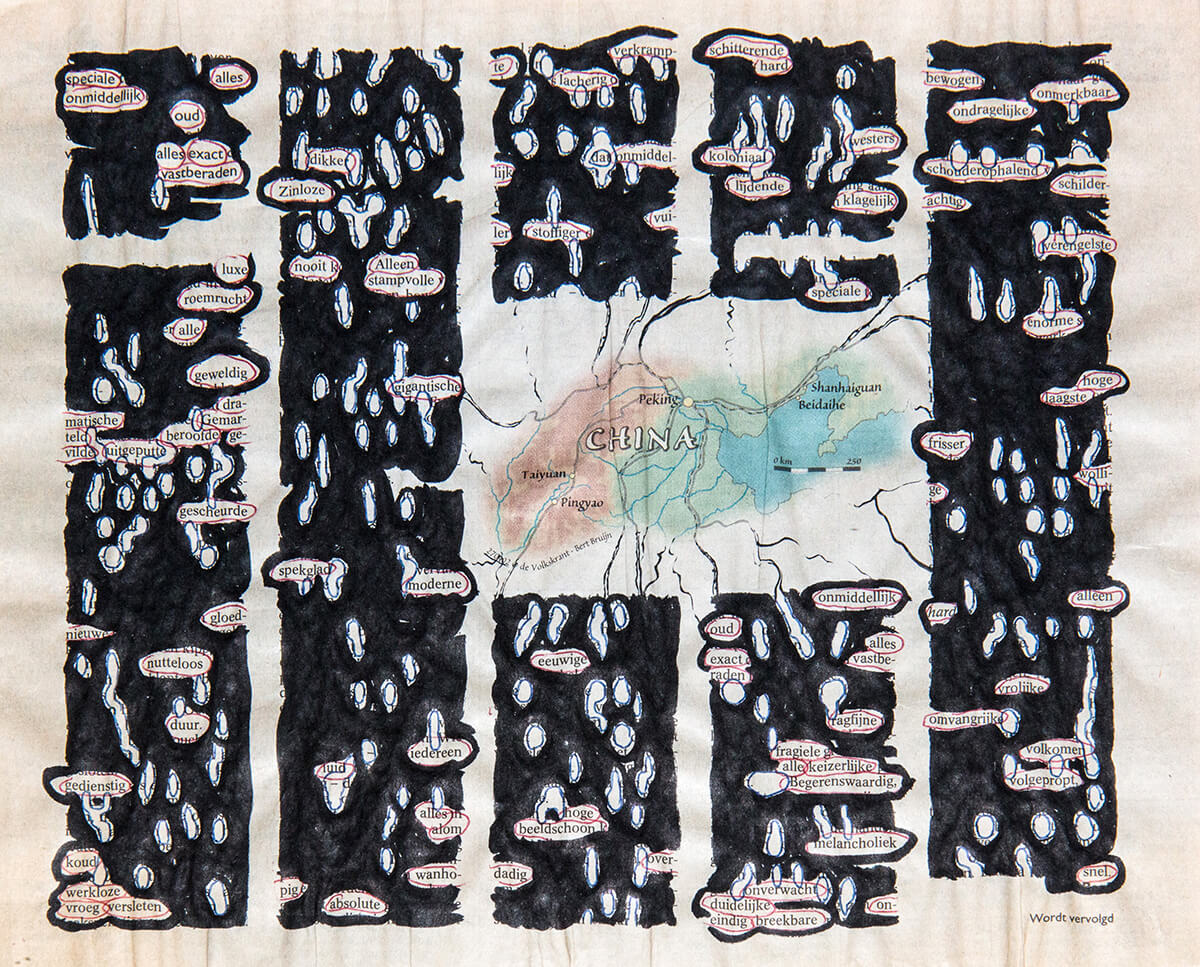 Speciale (China), 19 x 29 cm, ink on newspaper, 2012