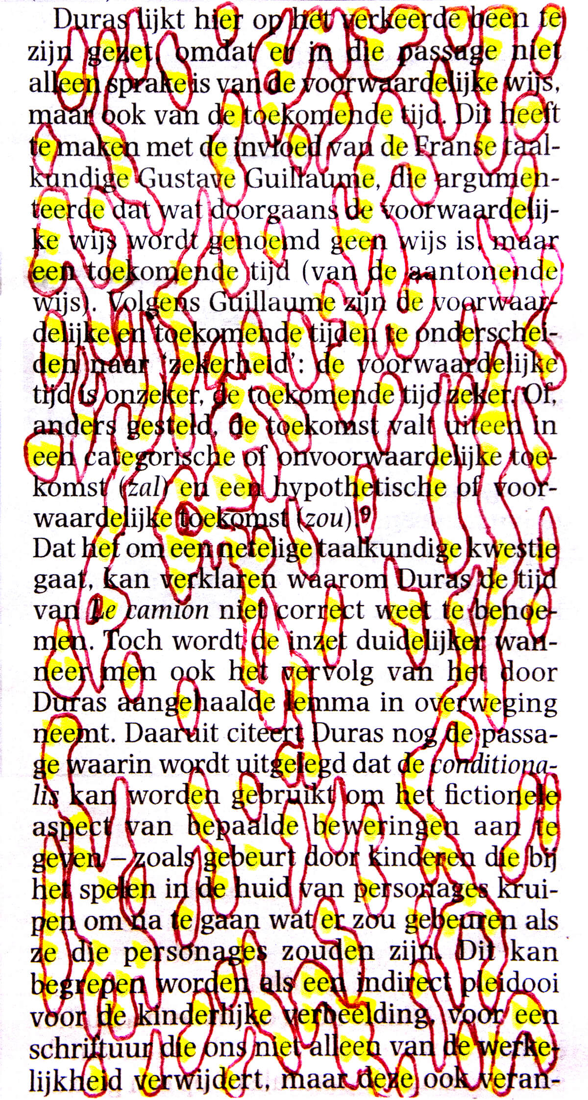Duras, 12,5 x 7 cm, ink on newspaper, 2013