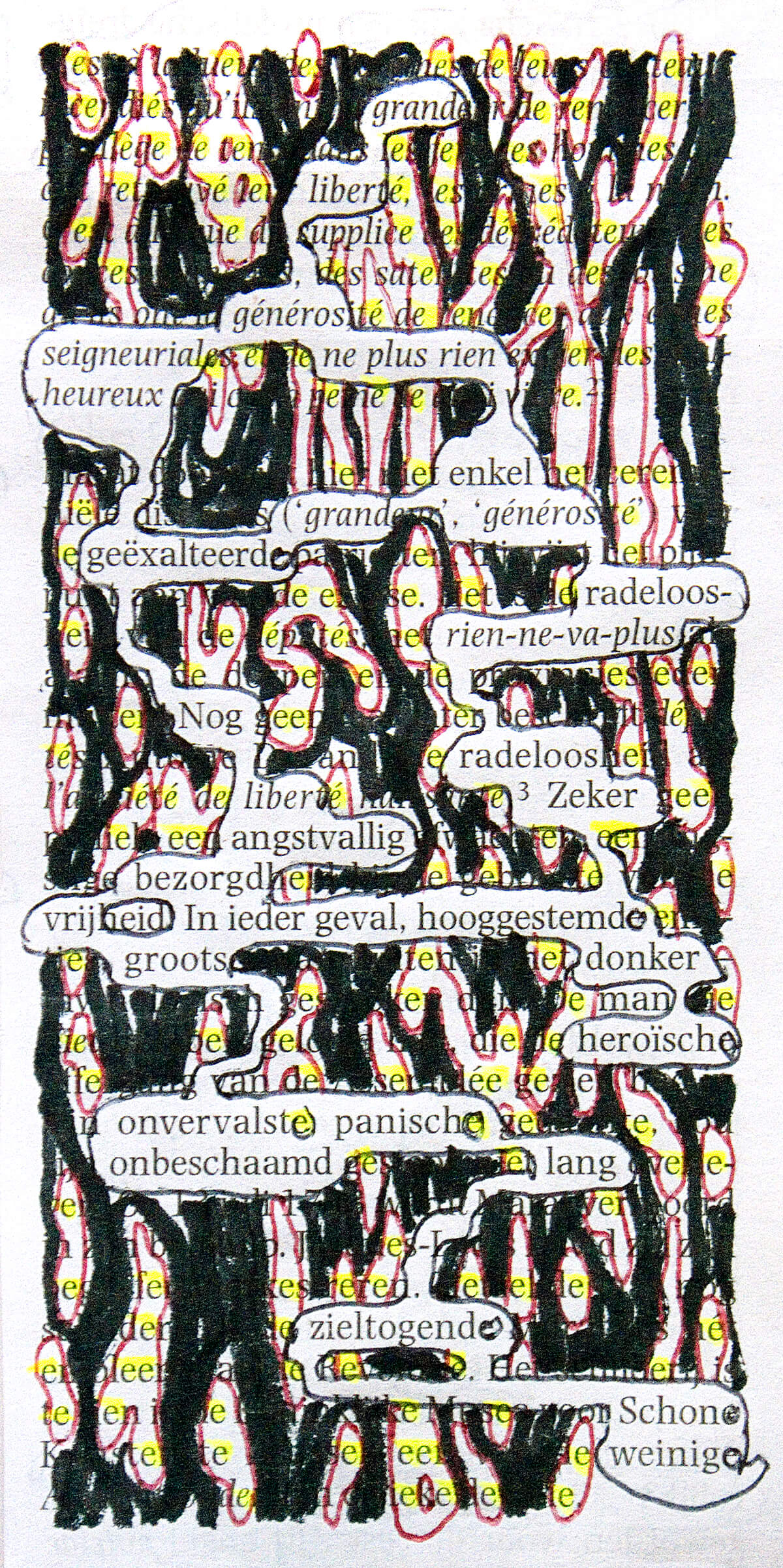 Gran liber, 13 x 7 cm, ink on newspaper, 2013