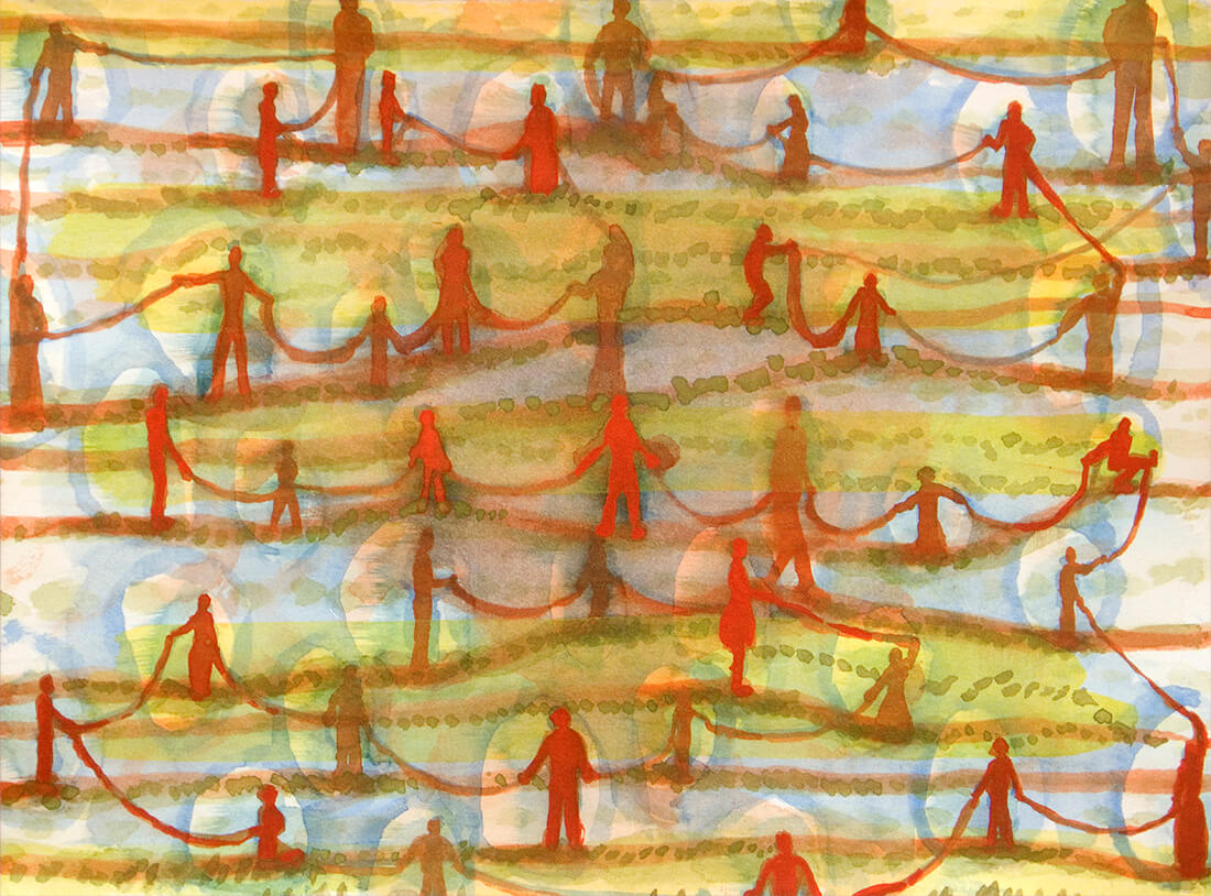 untitled (line people), 23 x 31 cm, watercolour, 2013