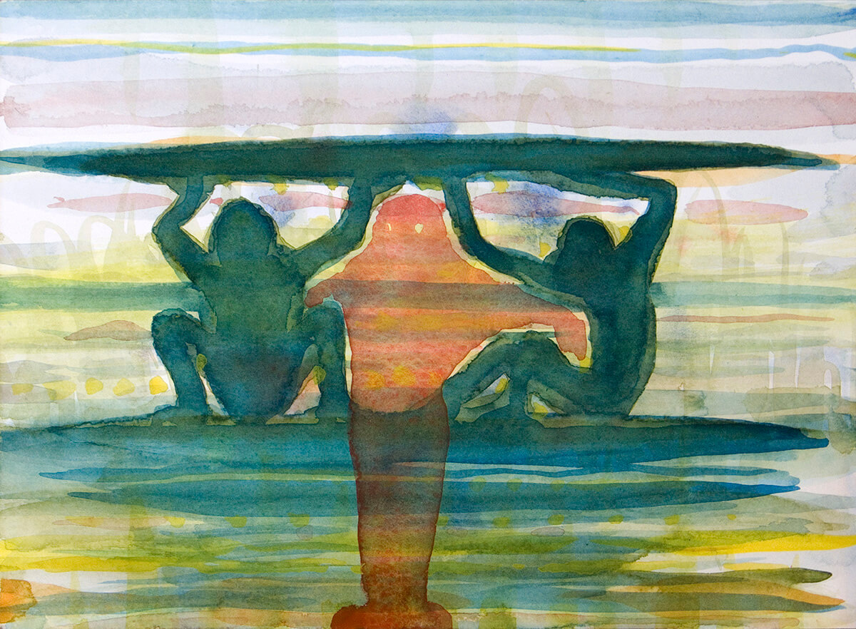 untitled (monkey board), 23 x 31 cm, watercolour, 2013