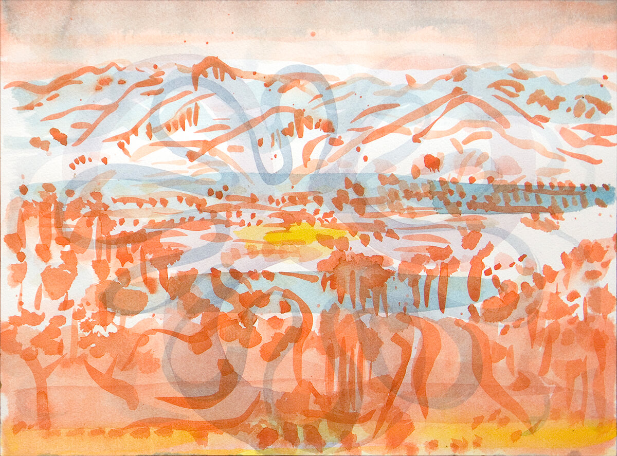 untitled (red landscape), 23 x 31 cm, watercolour, 2013