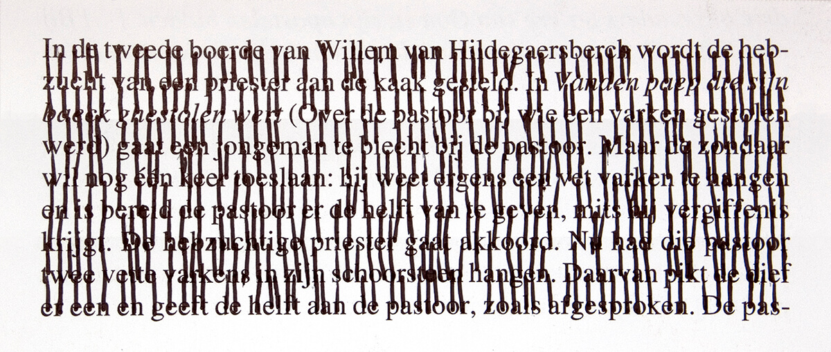 Geen methode (with detail),29,5 x 22,8 cm, ink on newspaper, 2014