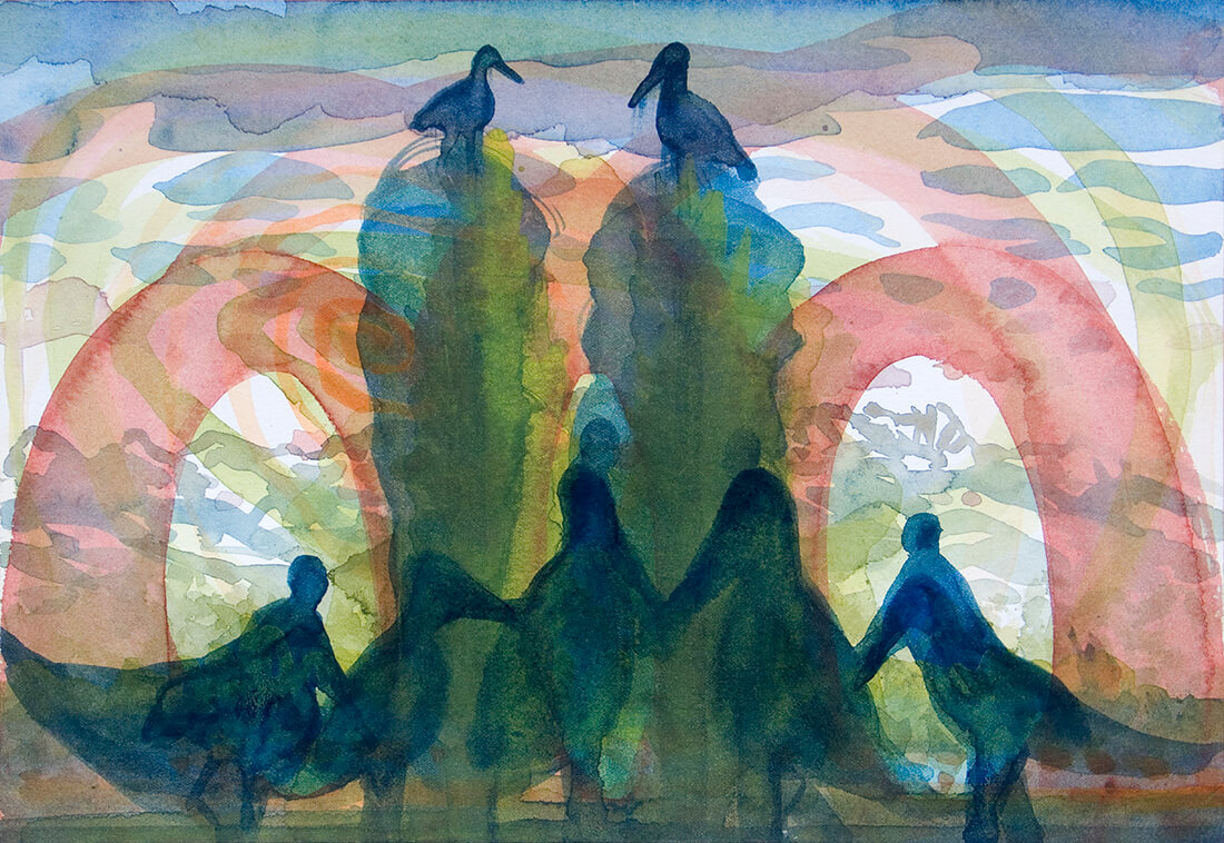 untitled (bird ritual), 18 x 26,5 cm, watercolour, 2014