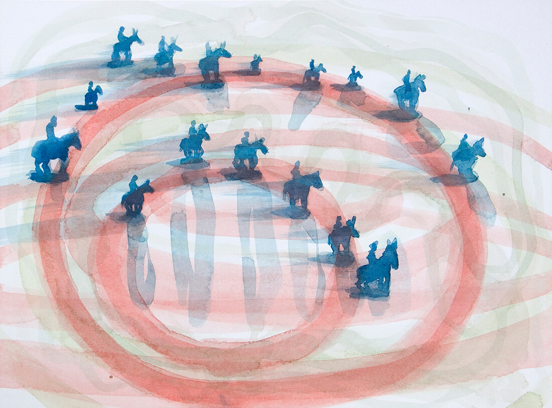 untitled (horsemen Culla), 23 x 31 cm, watercolour, 2014