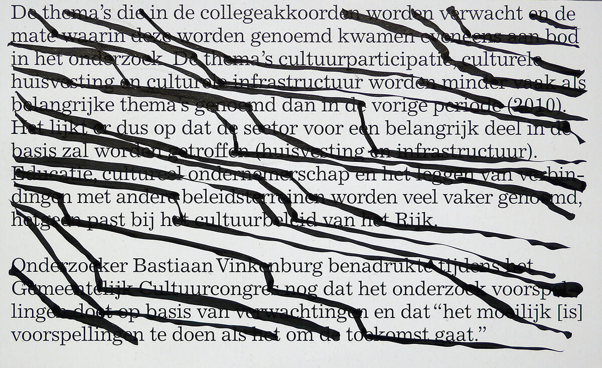 De thema´s, 6.5 x 10 cm, ink on newspaper, 2015