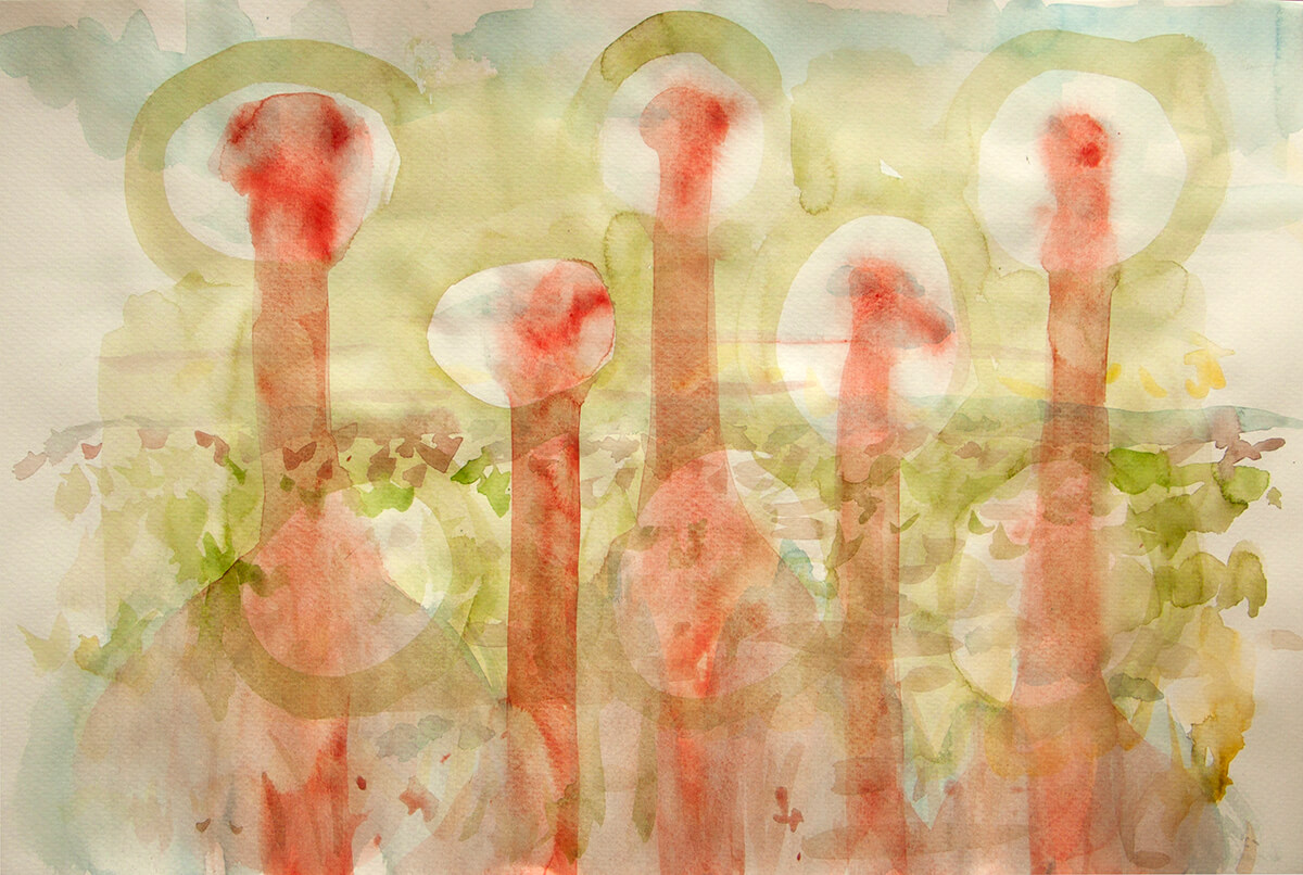 untitled (ostriches), 32 x 49,5 cm, watercolour, 2015