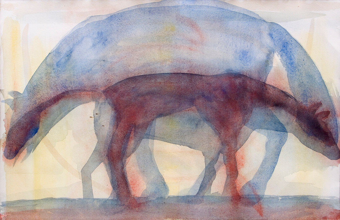 untitled (2 horses are 3), 32,5 x 50 cm, watercolour, 2015