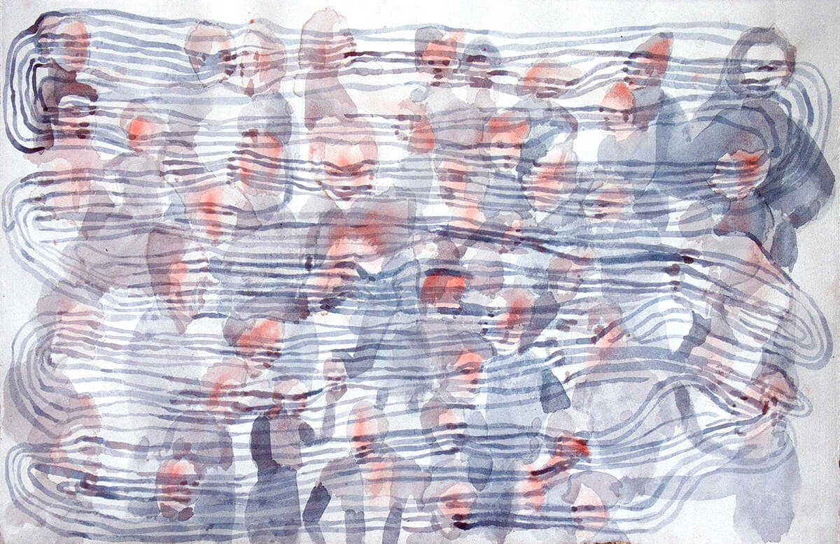untitled (music faces), 32 x 49 cm, watercolour, 2015