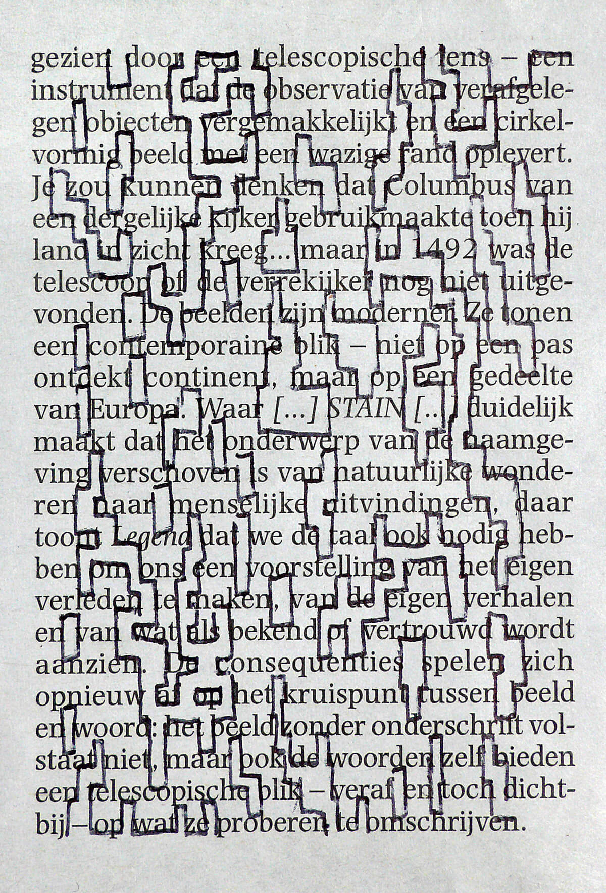 Gezien door, 9 x 12 cm, ink on newspaper, 2015