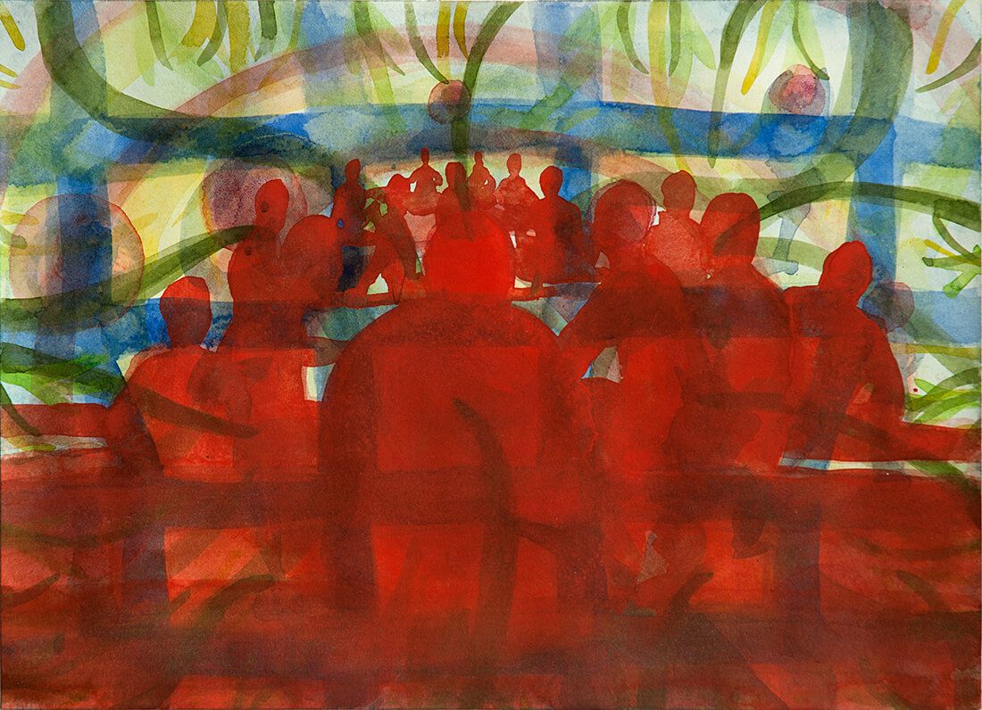 untitled (forest meeting), 26 x 36 cm, watercolour, 2016