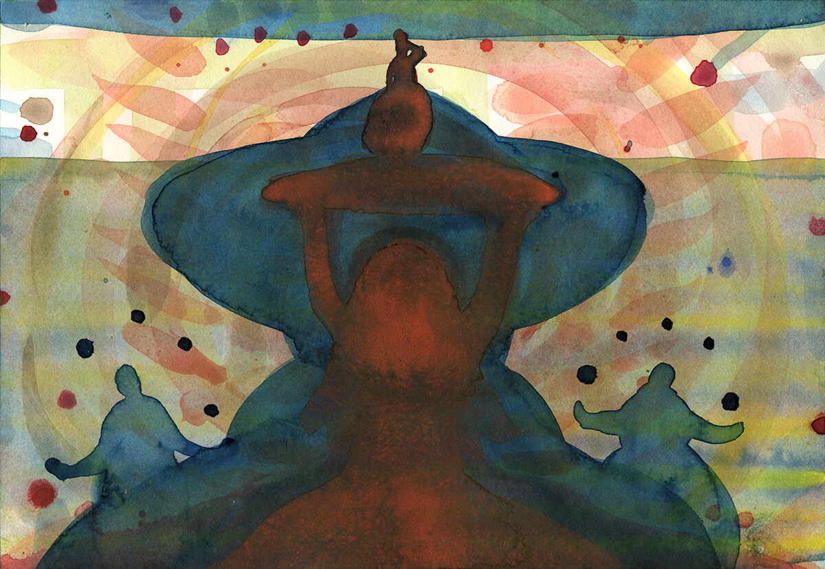 untitled (juggling ritual), 18 x 26 cm, watercolour, 2016
