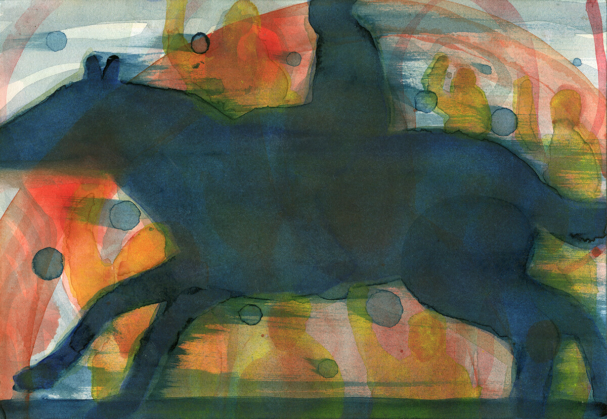 untitled (riot rider), 18 x 26 cm, watercolour, 2016