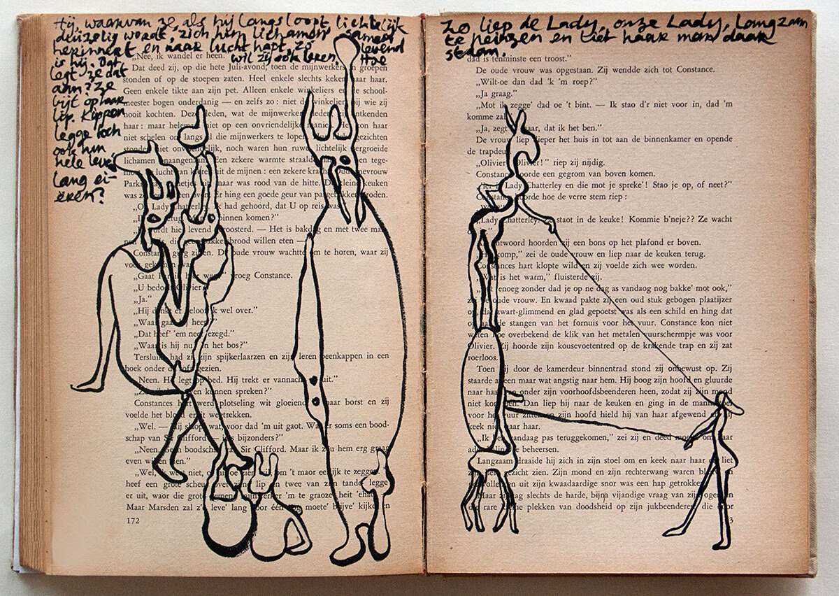 Lady Chatterly, page 172 + 173 of 266 pages, 22.5 x 31 cm, on book, 2017